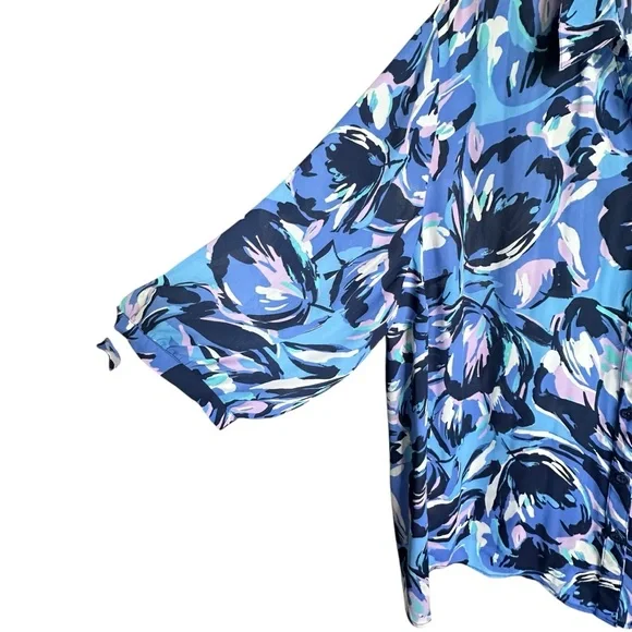 5 for $40 SALE! 
Catherine’s Blue Pink Floral Button Up Blouse 3/4 Sleeve sz 3x - Picture 5 of 8